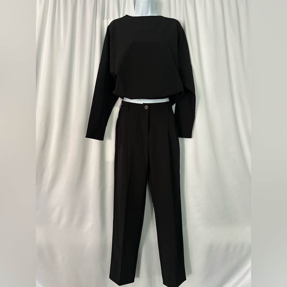 RIVIR Black Two-Piece Blouse & Trouser Set (1177) - Picture 3 of 15